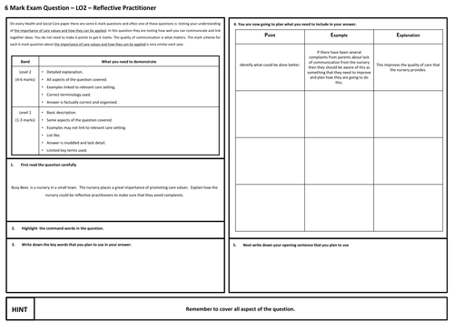 Relective Practitioner - OCR Cambridge Nationals Health and Social Care RO21