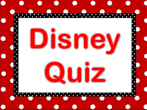 Form Time Quiz- Disney
