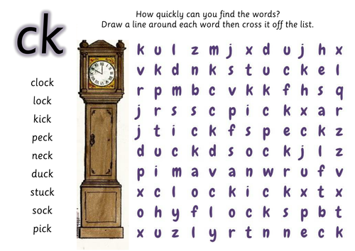 Digraph ck wordsearch