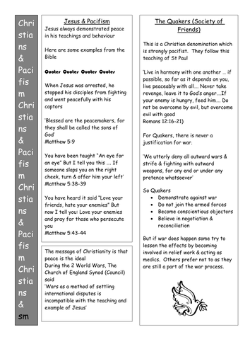 Pacifism AQA 9-1 Religious Studies