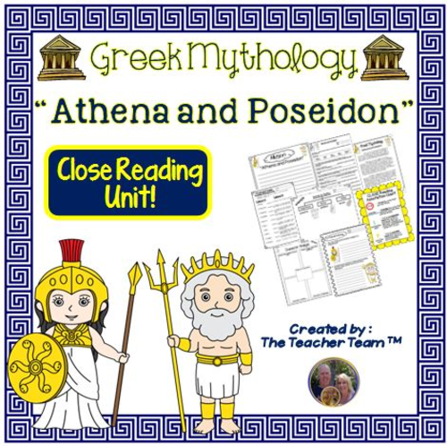 Greek Mythology Athena and Poseidon  Close Reading Packet