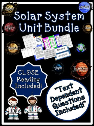 Solar System Planets Close Reading Unit Bundle