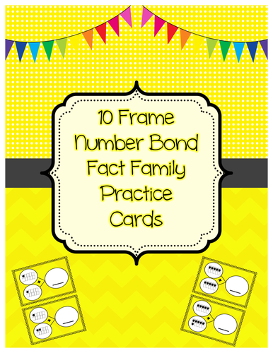 10 Frame Number Bond Fact Family Cards