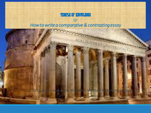 COMPARE & CONTRAST poetry essay template - KS3 &KS4