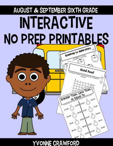 Back to School Interactive No Prep Printables - Sixth Grade