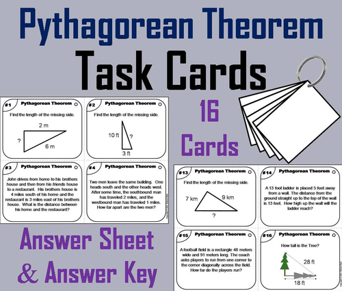 Pythagorean Theorem Task Cards