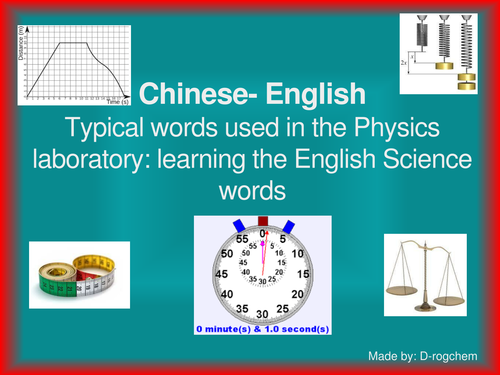 Physics: Scientific English  for Chinese students learning  physics (yrs 14-17)