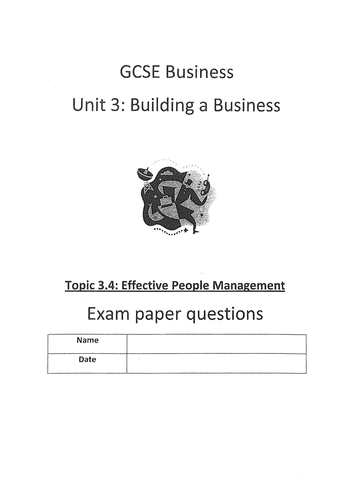 Edexcel GCSE (2009) Unit 3 end of topic test 3.4 Effective People Management