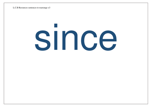 Large sentence cards to rearrange