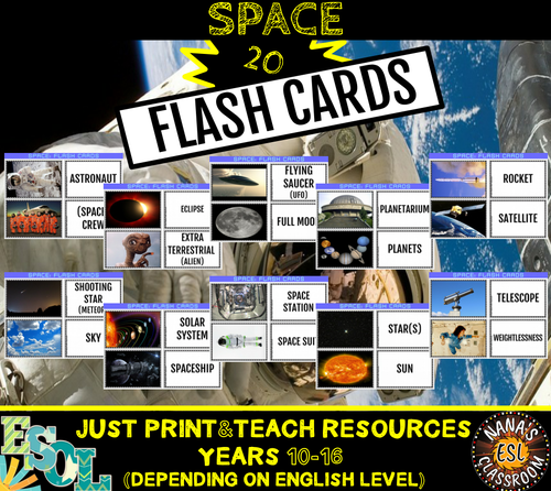 SPACE: 20 FLASH CARDS