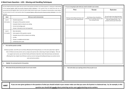 Moving and Handling Techniques- OCR Cambridge Nationals Health and Social Care RO21