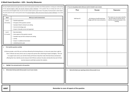 Security Measures - OCR Cambridge Nationals Health and Social Care RO21