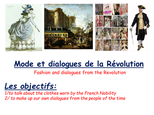 Mode et dialogues de la Revolution Francaise