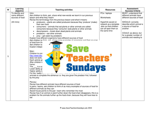 Online Activities on Sources of Food KS1 Lesson Plan, Instructions and Worksheet