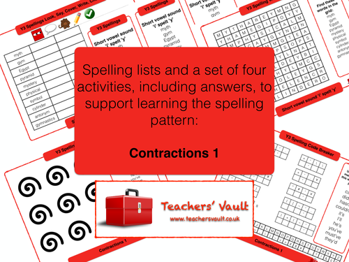Contractions 1 Spelling Activity pack