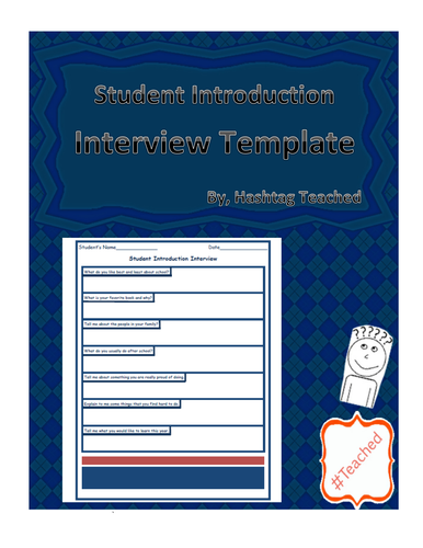 (Get To Know You) Student Introduction Interview Questions Template