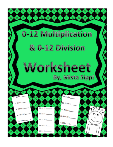 0-12 Multiplication and Division Practice Worksheet