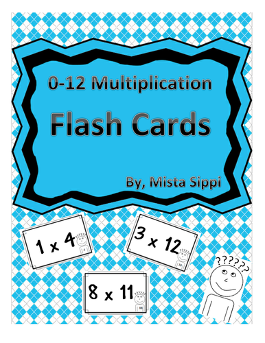 0-12 Multiplication Flash Cards for Studying with Answers