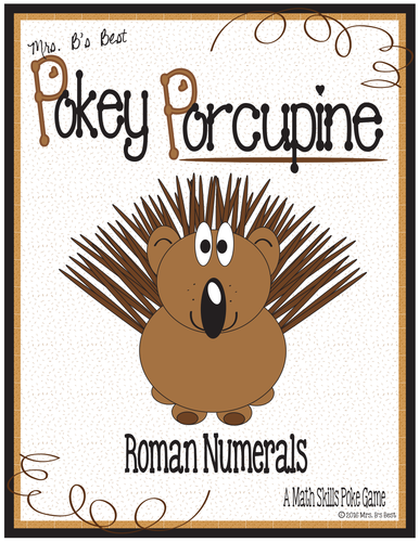 Pokey Porcupine Poke Cards: Roman Numerals