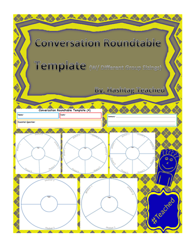 Conversation Roundtable Template (with Group Sizing 2-8 students variations)
