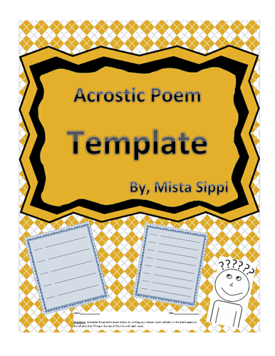 Differentiated Acrostic Poem Template