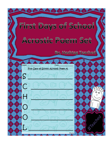 Differentiated Back to School Acrostic Poem Activity Set