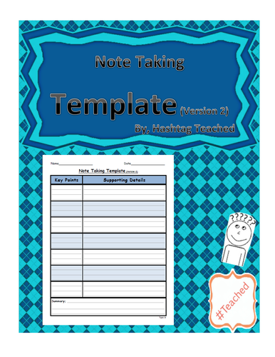 Differentiated Note Taking Template (Version 2)
