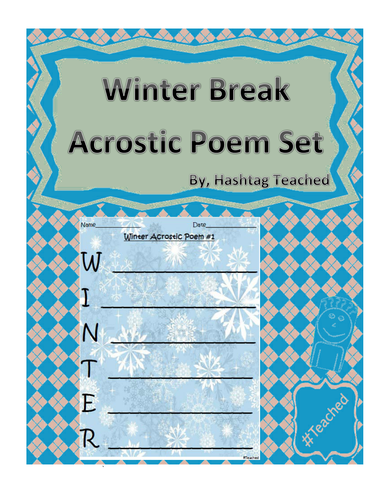 Differentiated Winter Break Acrostic Poem Activity Set