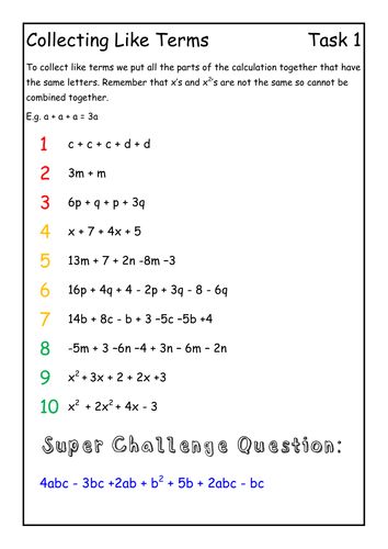 Algebra Basics Intervention Lesson