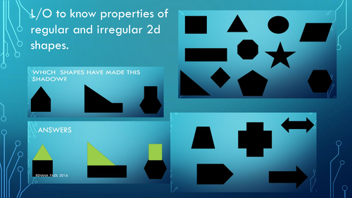 Properties of 2d regular and irregular shapes