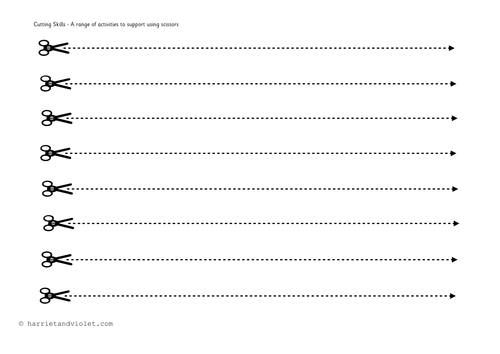Cutting Skills - range of lines to practise using scissors