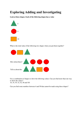 Adding investigation using shapes