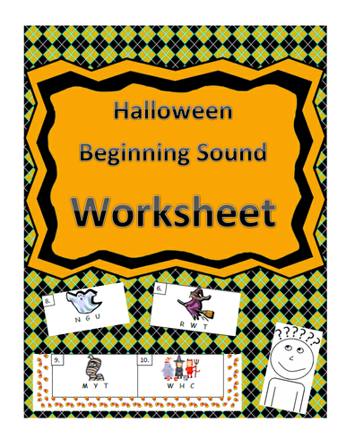 Halloween-Themed Beginning Sound Identification Worksheet