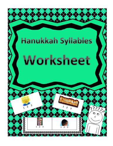 Hanukkah-Themed Syllable Count Worksheet (Chanukah)