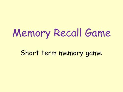 Animal - Short term memory game - powerpoint - based on Kim's Game