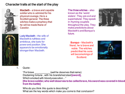 Macbeth quote matching exercise act 1 by smart78 