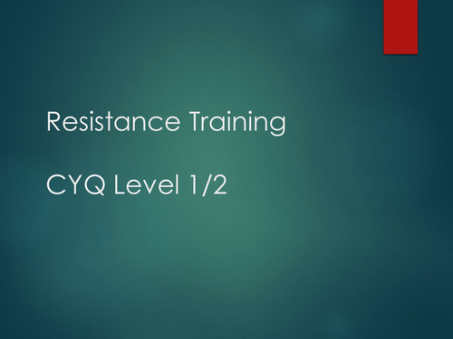 *Resistance Training Presentation + worksheets*