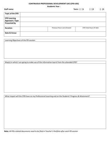 Editable CPD Tracker Teaching Resources, 54% OFF | wiener.me