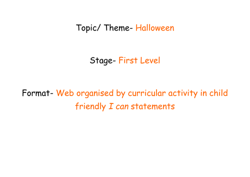 Halloween Topic Planner