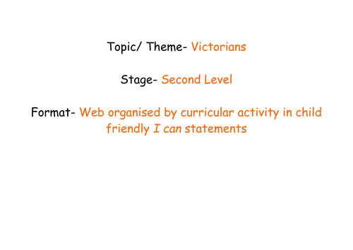 Victorians Topic Web Second Level/ KS2 Include a section for Victorian Christmas planning