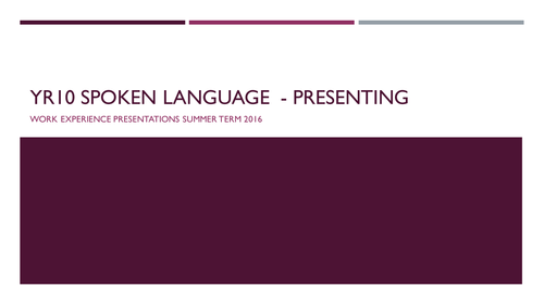 New Spec Spoken Language Endorsement Task Yr10 AQA