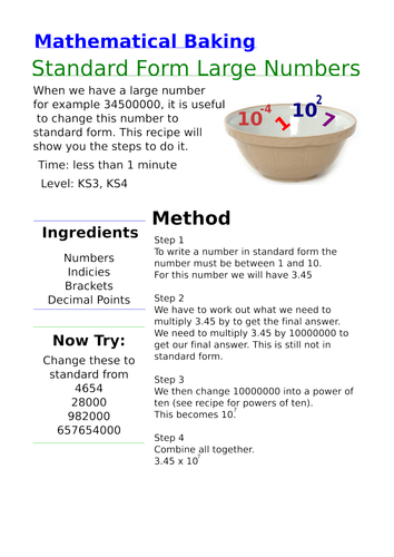 Mathematical Baking Standard Form