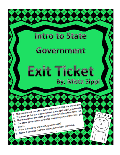 Introduction to State Government Exit Ticket Assessment