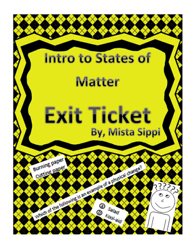 Introduction to States of Matter Exit Ticket