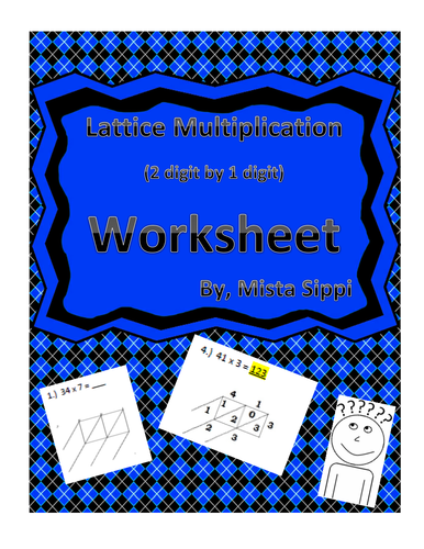 Lattice Multiplication with 2 digit by 1 digit Worksheet