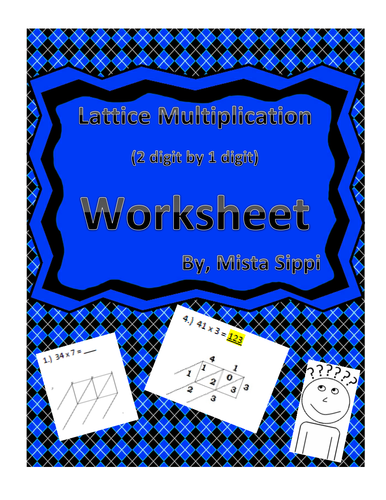  Lattice Multiplication With 2 digit By 1 digit Worksheet Teaching Resources