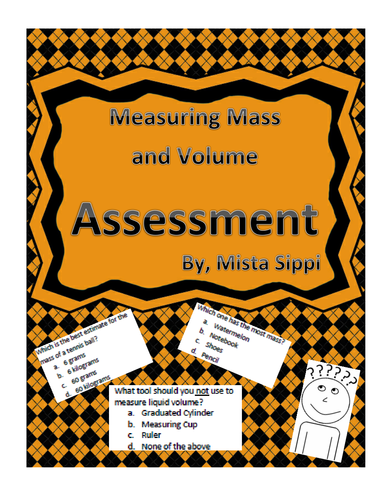 Measuring Mass and Volume Quiz Assessment