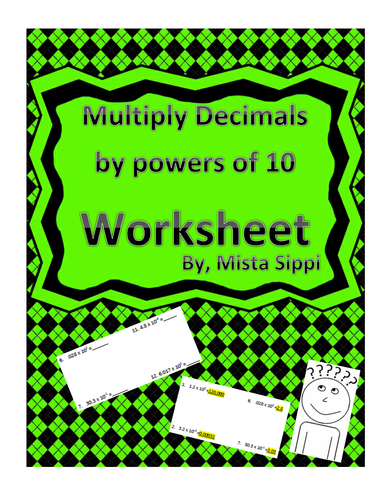 Multiply Decimals By Powers Of 10 Worksheet Assessment Teaching Resources