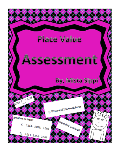 Place Value Math Quiz Assessment