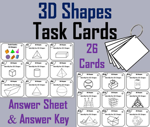 3D Shapes Task Cards